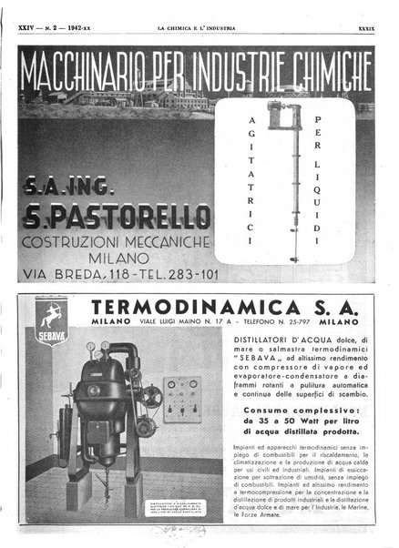 La chimica e l'industria organo ufficiale dell'Associazione italiana di chimica e della Federazione nazionale fascista degli industriali dei prodotti chimici