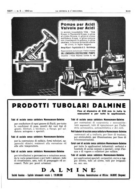 La chimica e l'industria organo ufficiale dell'Associazione italiana di chimica e della Federazione nazionale fascista degli industriali dei prodotti chimici