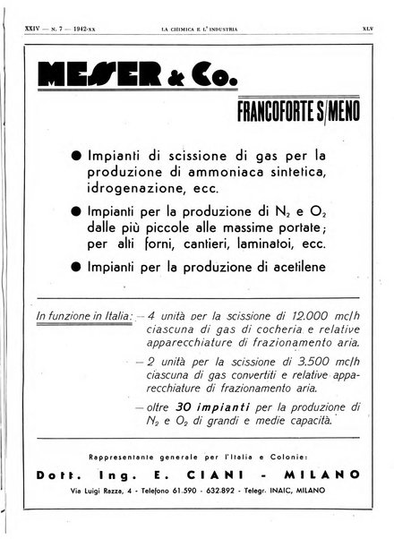 La chimica e l'industria organo ufficiale dell'Associazione italiana di chimica e della Federazione nazionale fascista degli industriali dei prodotti chimici
