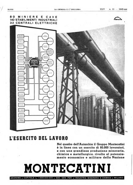 La chimica e l'industria organo ufficiale dell'Associazione italiana di chimica e della Federazione nazionale fascista degli industriali dei prodotti chimici