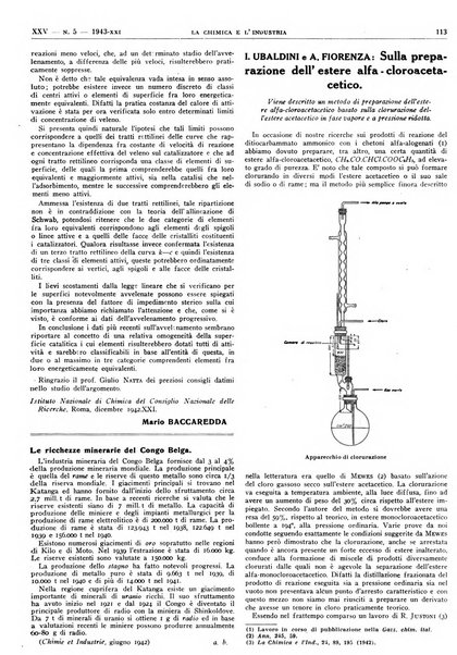 La chimica e l'industria organo ufficiale dell'Associazione italiana di chimica e della Federazione nazionale fascista degli industriali dei prodotti chimici