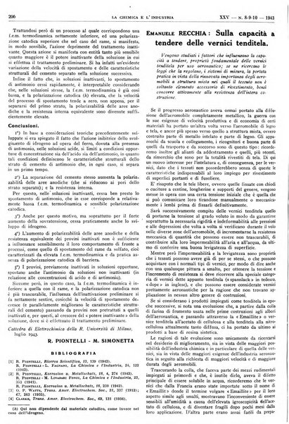 La chimica e l'industria organo ufficiale dell'Associazione italiana di chimica e della Federazione nazionale fascista degli industriali dei prodotti chimici