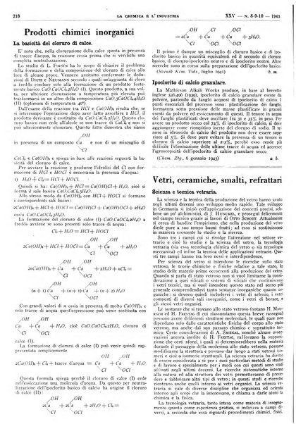 La chimica e l'industria organo ufficiale dell'Associazione italiana di chimica e della Federazione nazionale fascista degli industriali dei prodotti chimici