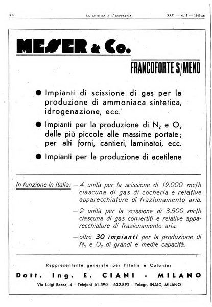 La chimica e l'industria organo ufficiale dell'Associazione italiana di chimica e della Federazione nazionale fascista degli industriali dei prodotti chimici