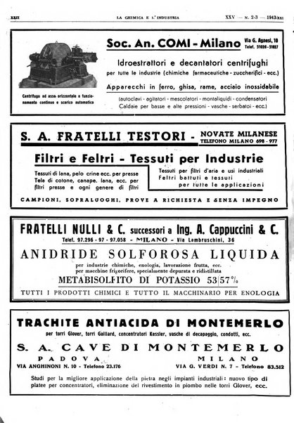 La chimica e l'industria organo ufficiale dell'Associazione italiana di chimica e della Federazione nazionale fascista degli industriali dei prodotti chimici