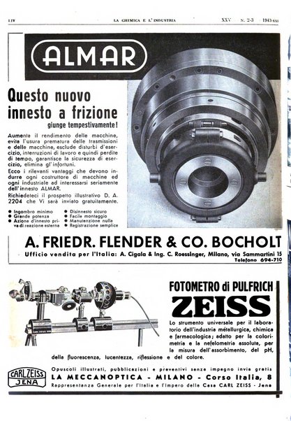 La chimica e l'industria organo ufficiale dell'Associazione italiana di chimica e della Federazione nazionale fascista degli industriali dei prodotti chimici