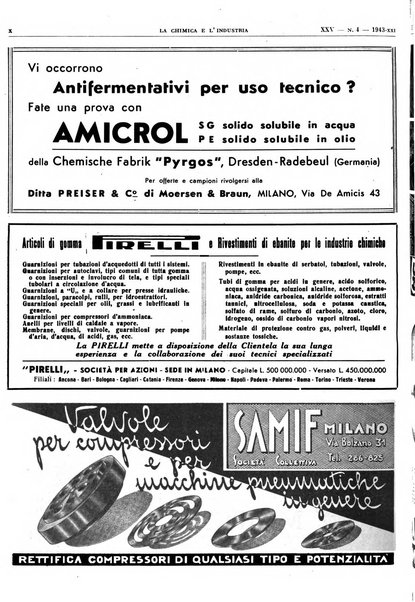 La chimica e l'industria organo ufficiale dell'Associazione italiana di chimica e della Federazione nazionale fascista degli industriali dei prodotti chimici