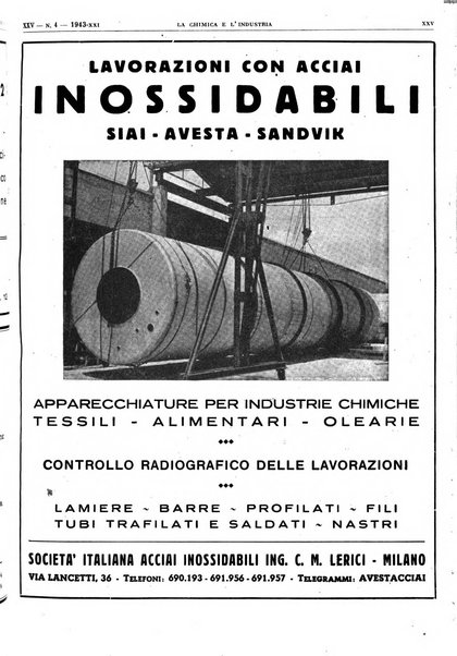 La chimica e l'industria organo ufficiale dell'Associazione italiana di chimica e della Federazione nazionale fascista degli industriali dei prodotti chimici