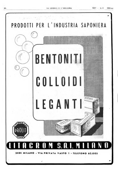 La chimica e l'industria organo ufficiale dell'Associazione italiana di chimica e della Federazione nazionale fascista degli industriali dei prodotti chimici