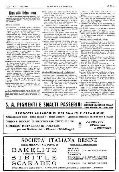 La chimica e l'industria organo ufficiale dell'Associazione italiana di chimica e della Federazione nazionale fascista degli industriali dei prodotti chimici