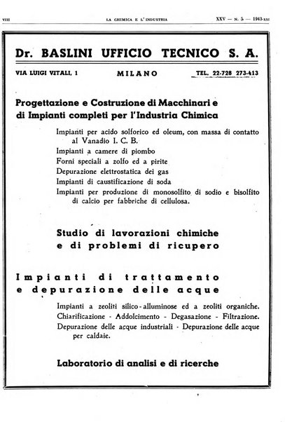 La chimica e l'industria organo ufficiale dell'Associazione italiana di chimica e della Federazione nazionale fascista degli industriali dei prodotti chimici