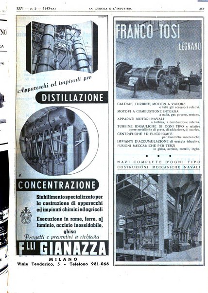 La chimica e l'industria organo ufficiale dell'Associazione italiana di chimica e della Federazione nazionale fascista degli industriali dei prodotti chimici