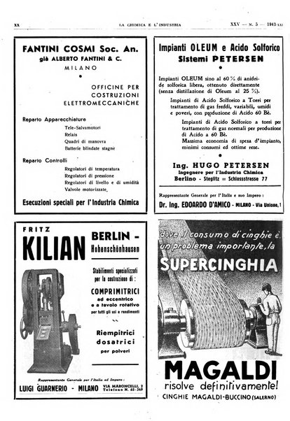 La chimica e l'industria organo ufficiale dell'Associazione italiana di chimica e della Federazione nazionale fascista degli industriali dei prodotti chimici