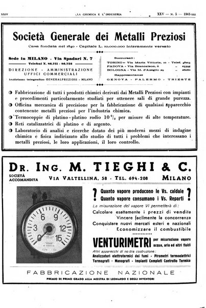 La chimica e l'industria organo ufficiale dell'Associazione italiana di chimica e della Federazione nazionale fascista degli industriali dei prodotti chimici