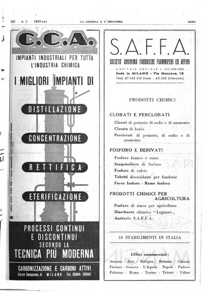 La chimica e l'industria organo ufficiale dell'Associazione italiana di chimica e della Federazione nazionale fascista degli industriali dei prodotti chimici