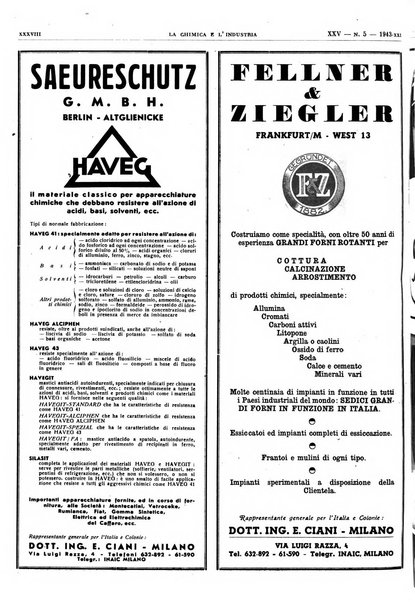 La chimica e l'industria organo ufficiale dell'Associazione italiana di chimica e della Federazione nazionale fascista degli industriali dei prodotti chimici