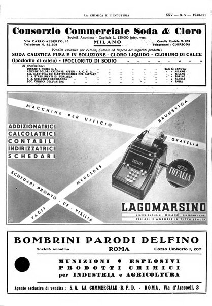 La chimica e l'industria organo ufficiale dell'Associazione italiana di chimica e della Federazione nazionale fascista degli industriali dei prodotti chimici