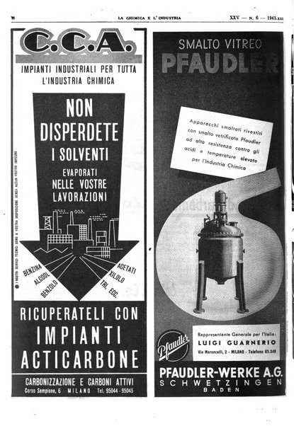 La chimica e l'industria organo ufficiale dell'Associazione italiana di chimica e della Federazione nazionale fascista degli industriali dei prodotti chimici