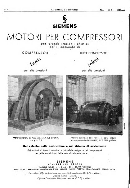 La chimica e l'industria organo ufficiale dell'Associazione italiana di chimica e della Federazione nazionale fascista degli industriali dei prodotti chimici