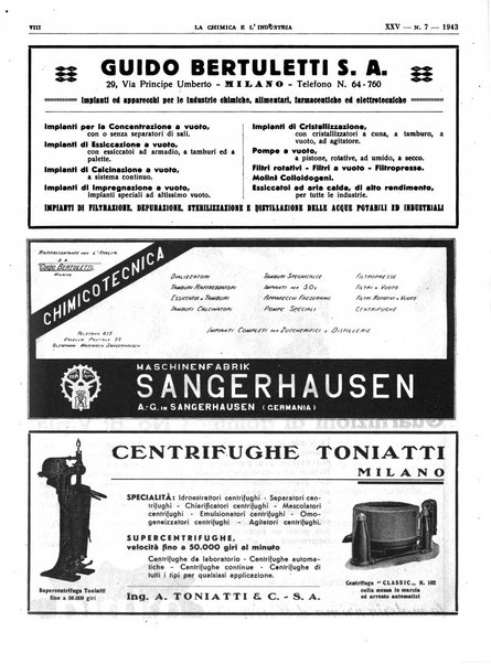 La chimica e l'industria organo ufficiale dell'Associazione italiana di chimica e della Federazione nazionale fascista degli industriali dei prodotti chimici