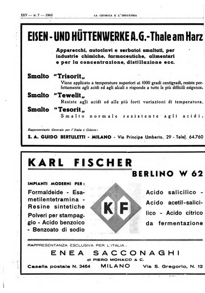 La chimica e l'industria organo ufficiale dell'Associazione italiana di chimica e della Federazione nazionale fascista degli industriali dei prodotti chimici