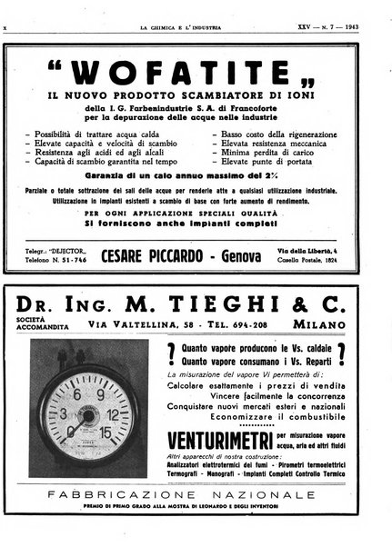 La chimica e l'industria organo ufficiale dell'Associazione italiana di chimica e della Federazione nazionale fascista degli industriali dei prodotti chimici