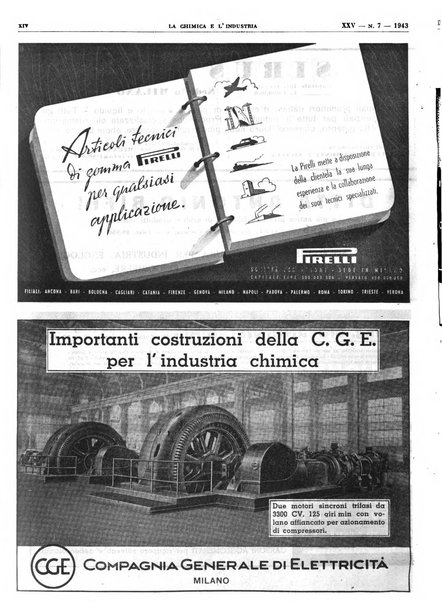 La chimica e l'industria organo ufficiale dell'Associazione italiana di chimica e della Federazione nazionale fascista degli industriali dei prodotti chimici