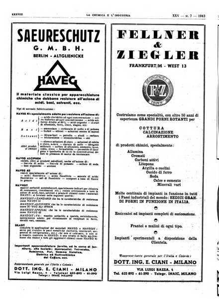 La chimica e l'industria organo ufficiale dell'Associazione italiana di chimica e della Federazione nazionale fascista degli industriali dei prodotti chimici