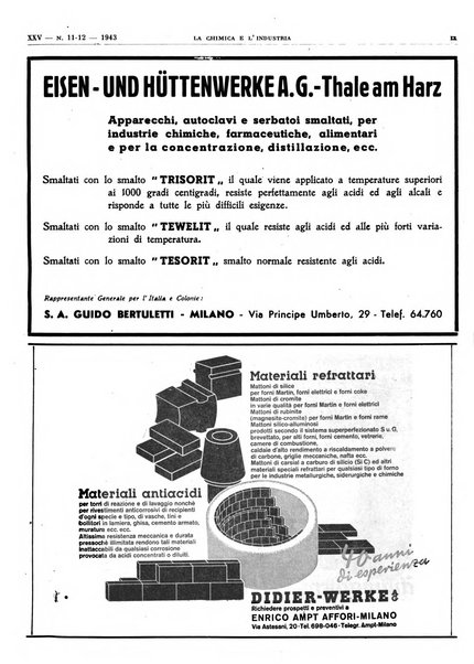 La chimica e l'industria organo ufficiale dell'Associazione italiana di chimica e della Federazione nazionale fascista degli industriali dei prodotti chimici