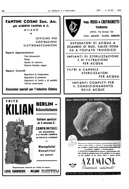 La chimica e l'industria organo ufficiale dell'Associazione italiana di chimica e della Federazione nazionale fascista degli industriali dei prodotti chimici