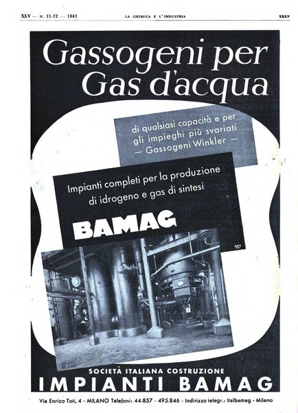 La chimica e l'industria organo ufficiale dell'Associazione italiana di chimica e della Federazione nazionale fascista degli industriali dei prodotti chimici