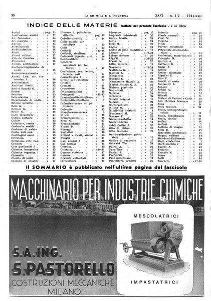 La chimica e l'industria organo ufficiale dell'Associazione italiana di chimica e della Federazione nazionale fascista degli industriali dei prodotti chimici