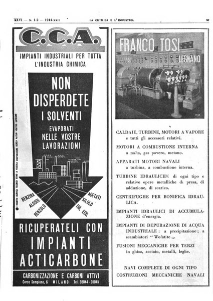 La chimica e l'industria organo ufficiale dell'Associazione italiana di chimica e della Federazione nazionale fascista degli industriali dei prodotti chimici