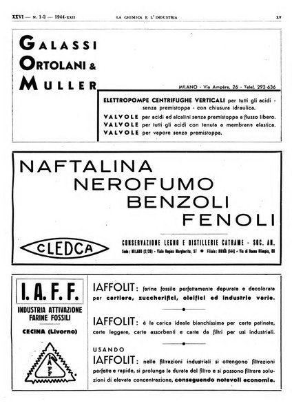 La chimica e l'industria organo ufficiale dell'Associazione italiana di chimica e della Federazione nazionale fascista degli industriali dei prodotti chimici