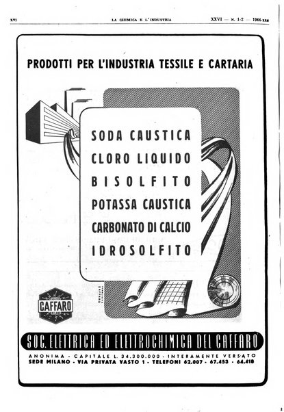 La chimica e l'industria organo ufficiale dell'Associazione italiana di chimica e della Federazione nazionale fascista degli industriali dei prodotti chimici