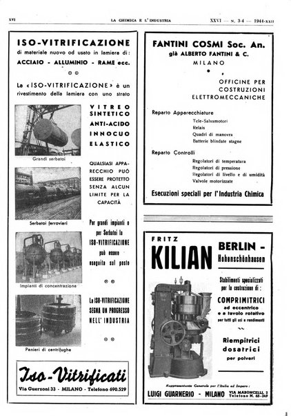 La chimica e l'industria organo ufficiale dell'Associazione italiana di chimica e della Federazione nazionale fascista degli industriali dei prodotti chimici