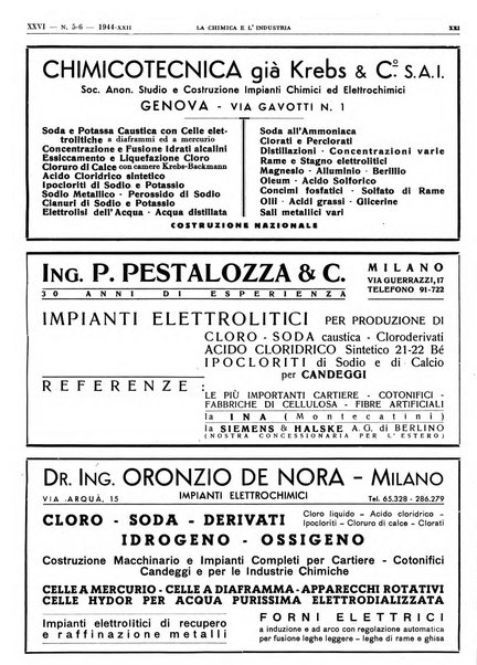 La chimica e l'industria organo ufficiale dell'Associazione italiana di chimica e della Federazione nazionale fascista degli industriali dei prodotti chimici