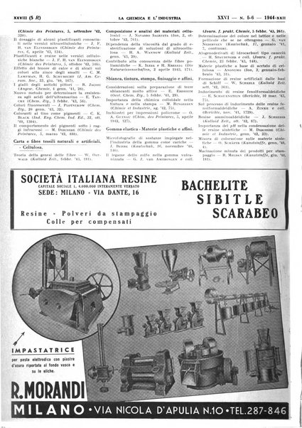 La chimica e l'industria organo ufficiale dell'Associazione italiana di chimica e della Federazione nazionale fascista degli industriali dei prodotti chimici