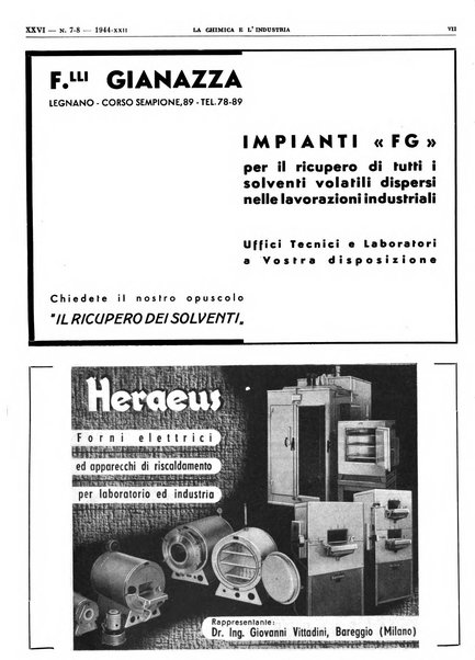 La chimica e l'industria organo ufficiale dell'Associazione italiana di chimica e della Federazione nazionale fascista degli industriali dei prodotti chimici