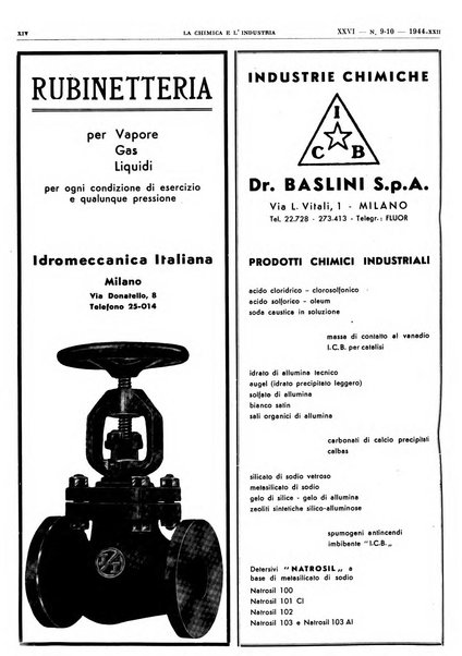 La chimica e l'industria organo ufficiale dell'Associazione italiana di chimica e della Federazione nazionale fascista degli industriali dei prodotti chimici