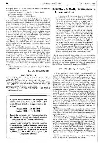 La chimica e l'industria organo ufficiale dell'Associazione italiana di chimica e della Federazione nazionale fascista degli industriali dei prodotti chimici