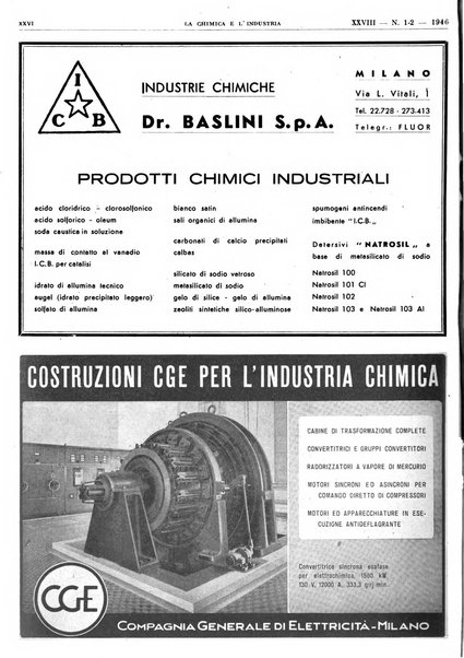 La chimica e l'industria organo ufficiale dell'Associazione italiana di chimica e della Federazione nazionale fascista degli industriali dei prodotti chimici