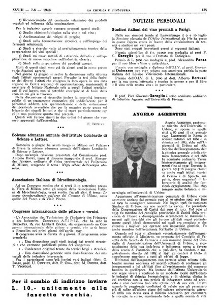 La chimica e l'industria organo ufficiale dell'Associazione italiana di chimica e della Federazione nazionale fascista degli industriali dei prodotti chimici