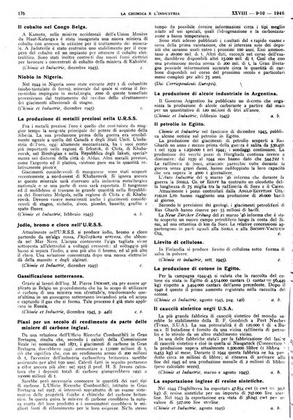 La chimica e l'industria organo ufficiale dell'Associazione italiana di chimica e della Federazione nazionale fascista degli industriali dei prodotti chimici