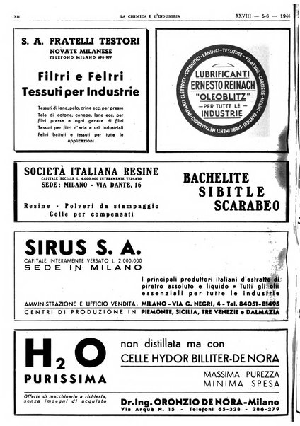 La chimica e l'industria organo ufficiale dell'Associazione italiana di chimica e della Federazione nazionale fascista degli industriali dei prodotti chimici