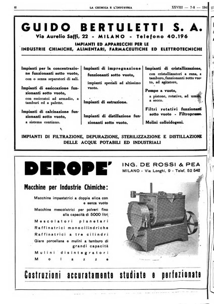 La chimica e l'industria organo ufficiale dell'Associazione italiana di chimica e della Federazione nazionale fascista degli industriali dei prodotti chimici