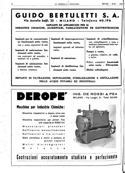 La chimica e l'industria organo ufficiale dell'Associazione italiana di chimica e della Federazione nazionale fascista degli industriali dei prodotti chimici