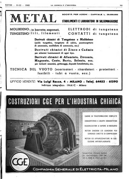 La chimica e l'industria organo ufficiale dell'Associazione italiana di chimica e della Federazione nazionale fascista degli industriali dei prodotti chimici