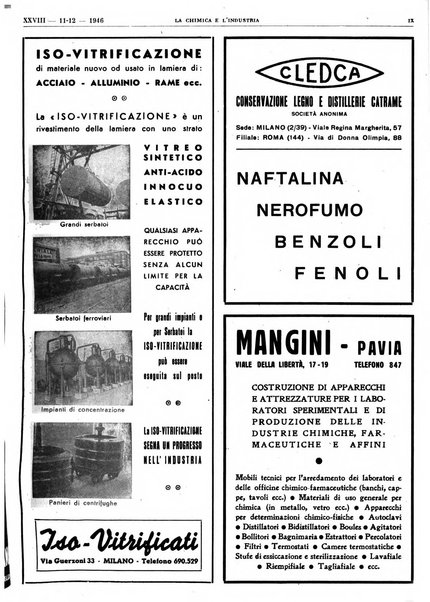 La chimica e l'industria organo ufficiale dell'Associazione italiana di chimica e della Federazione nazionale fascista degli industriali dei prodotti chimici