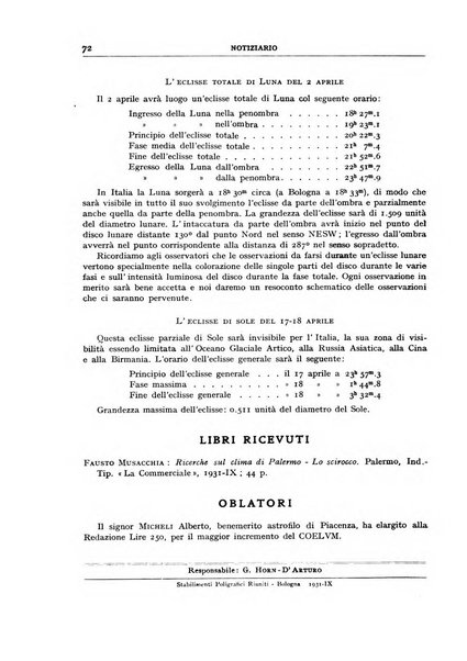 Coelum periodico mensile per la divulgazione dell'astronomia